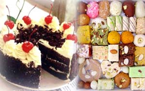 Black forest cake+ 1/2 kg mix mithai